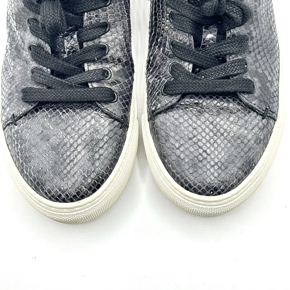 ZADIG & VOLTAIRE Shoes Black Python Snake Skin Leather Sneakers Size 41 / US 10